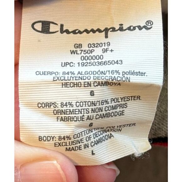 Champion Sweatshirt Men Large Gray Reverse‎ Weave All Over Print Activewear - Picture 6 of 8